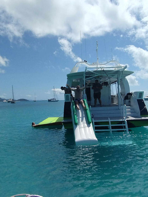 BOAT PONTOON WATERFALL SLIDE